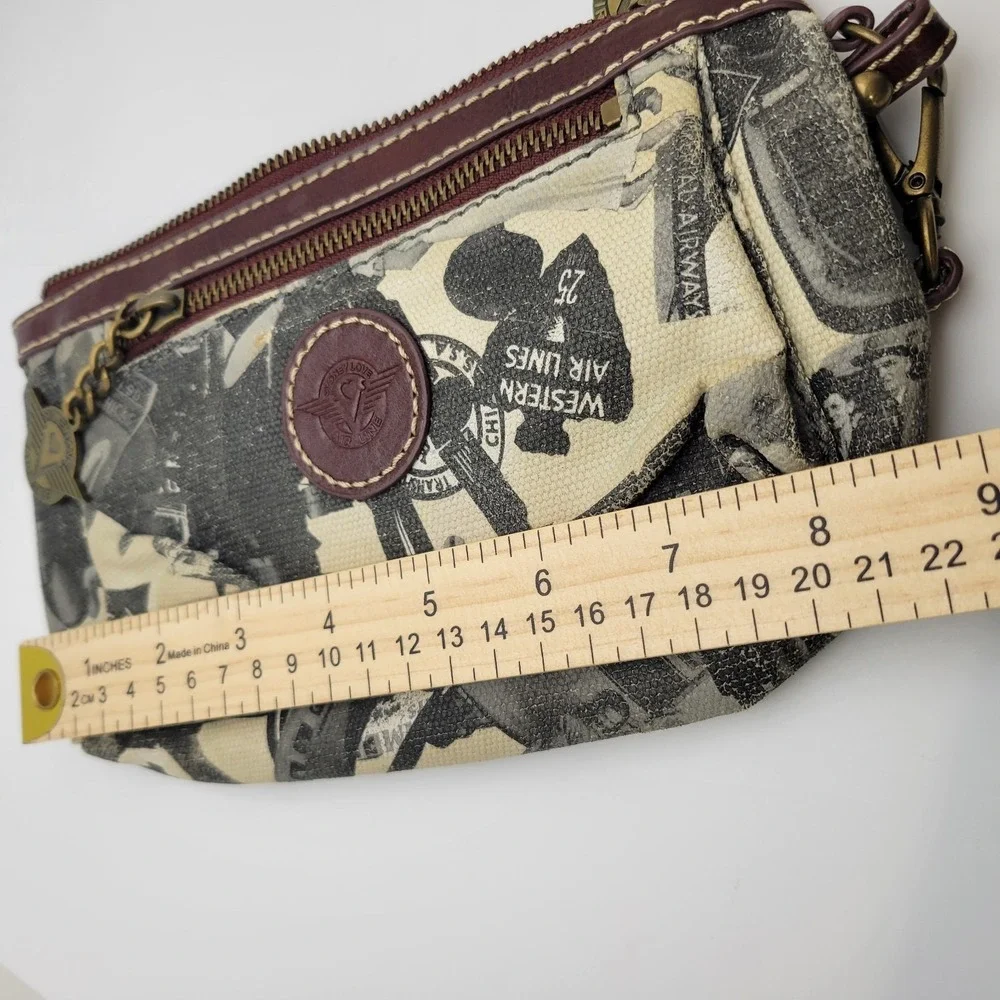 Sydney Love Wristlet Purse "Going Places" Retro Airline Travel Print Charm - Picture 12 of 14